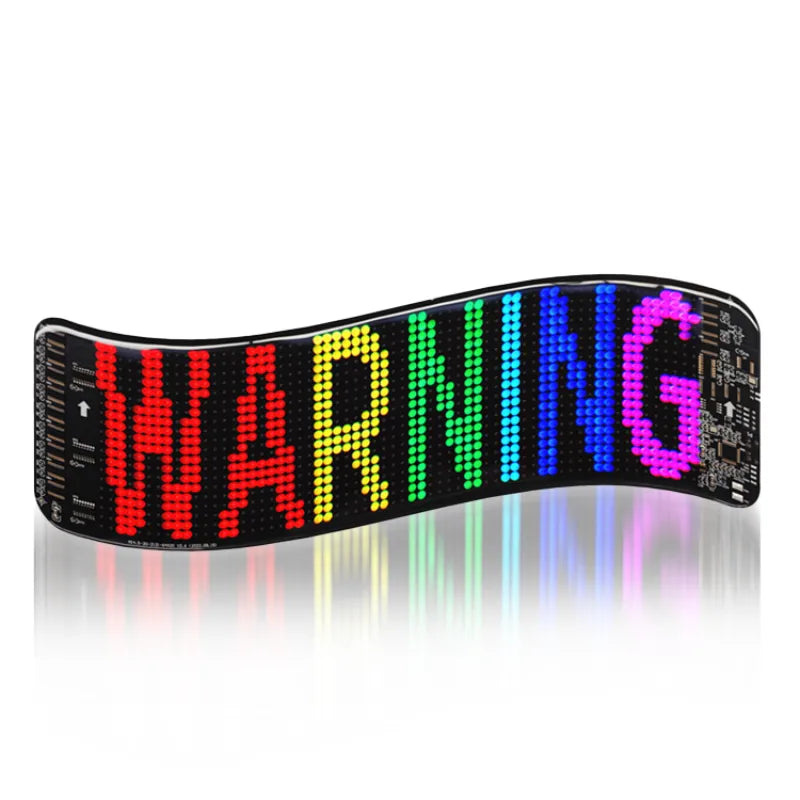 64 x 20 Pixel Programmable Flexible LED Matrix Display Sign Bluetooth Devil Eyes, Car Decor, Remote Control Stick on