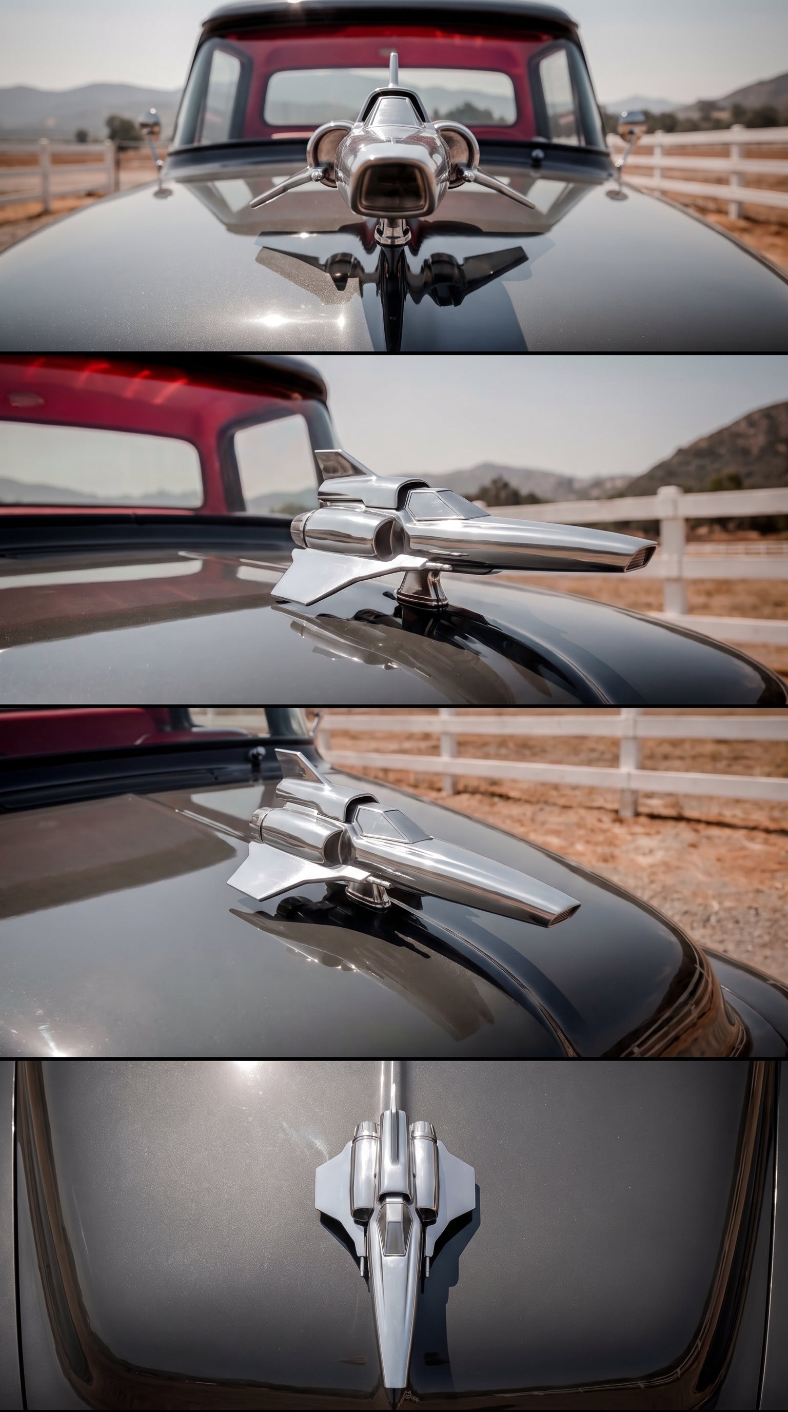 PREORDER Custom Colonial Viper Car Hood Ornament Statuette Silver Matte Chrome