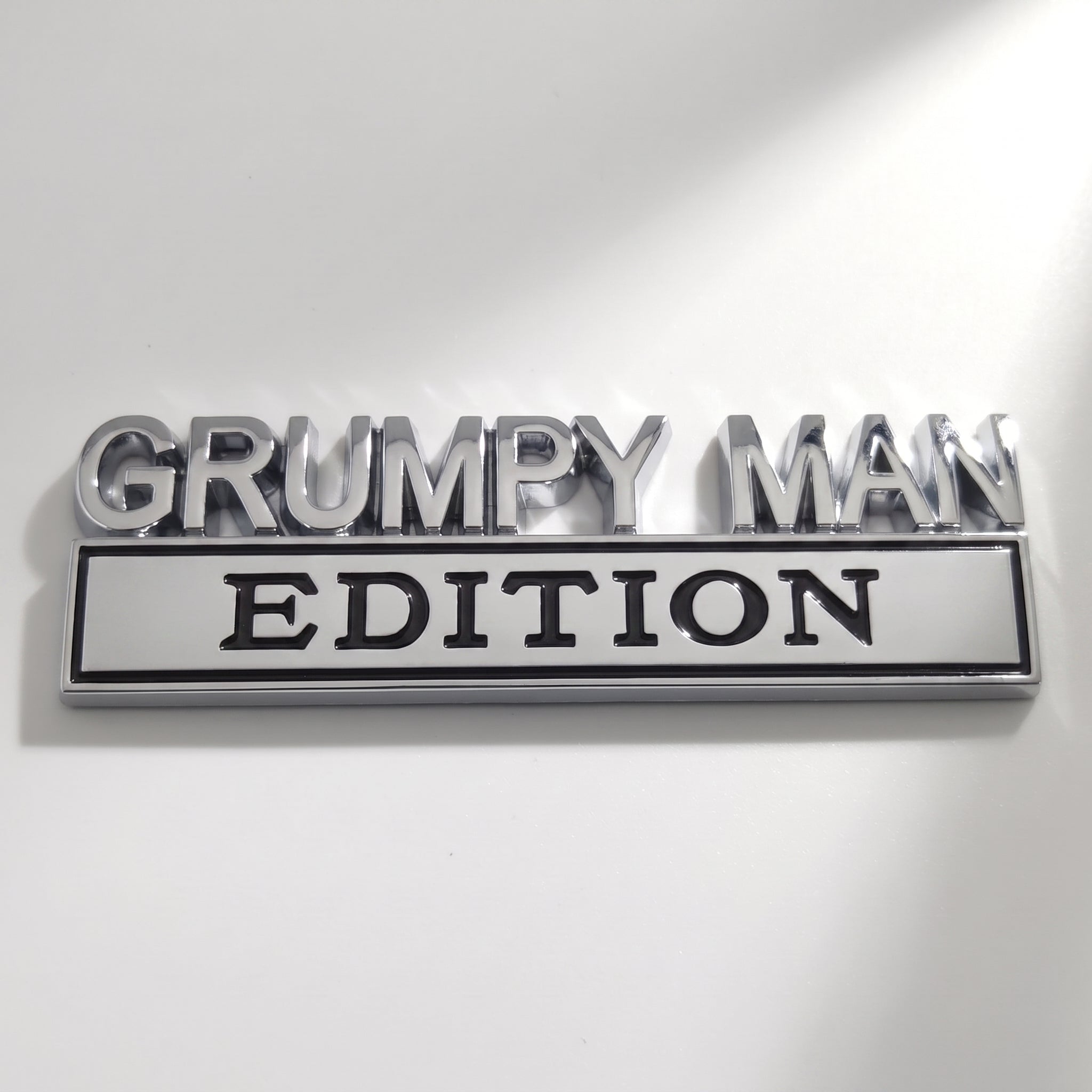 Grumpy Man Edition Chrome Emblem - Novelty Car Truck Boat Golf Cart Badge (Copy)