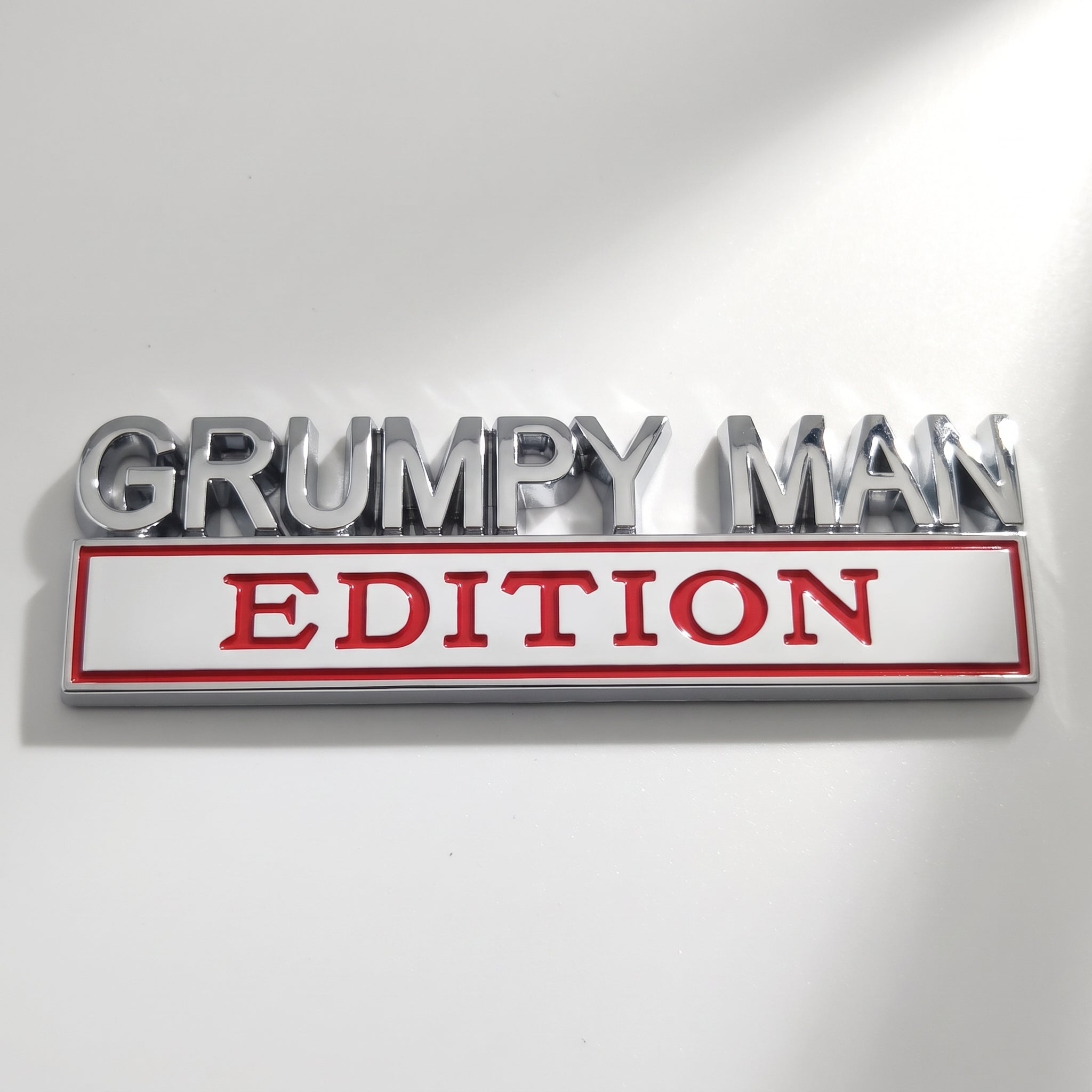 Grumpy Man Edition Chrome Emblem - Novelty Car Truck Boat Golf Cart Badge (Copy)