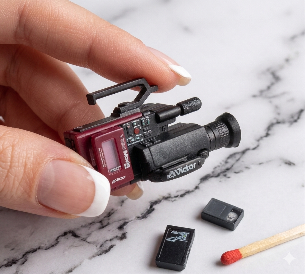 Dollhouse Camcorder Miniature JVC GRC-1 Retro VHS-C Video Camera Victor Classic