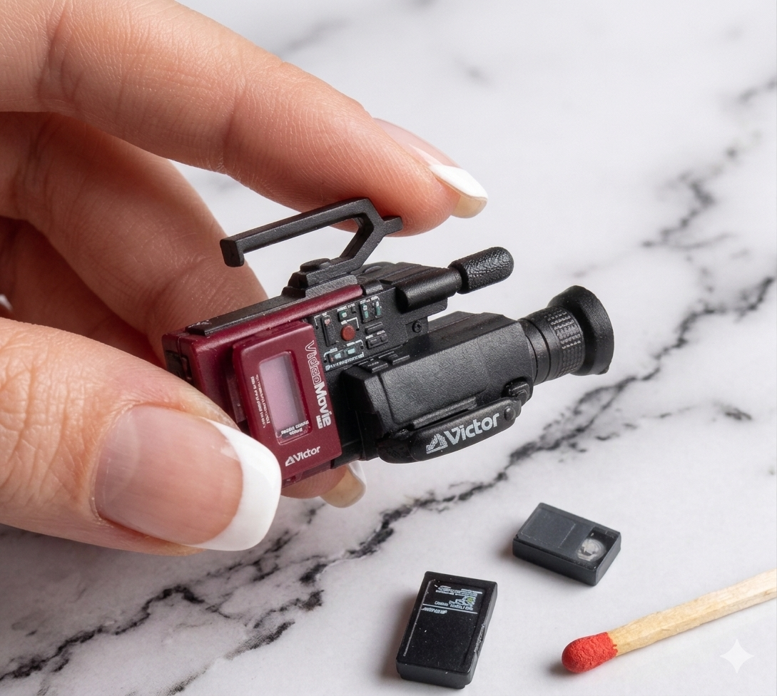 Dollhouse Camcorder Miniature JVC GRC-1 Retro VHS-C Video Camera Victor Classic