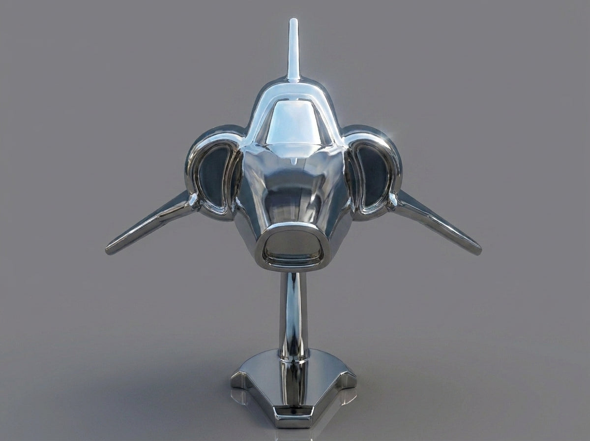 PREORDER Custom Colonial Viper Car Hood Ornament Statuette Silver Matte Chrome