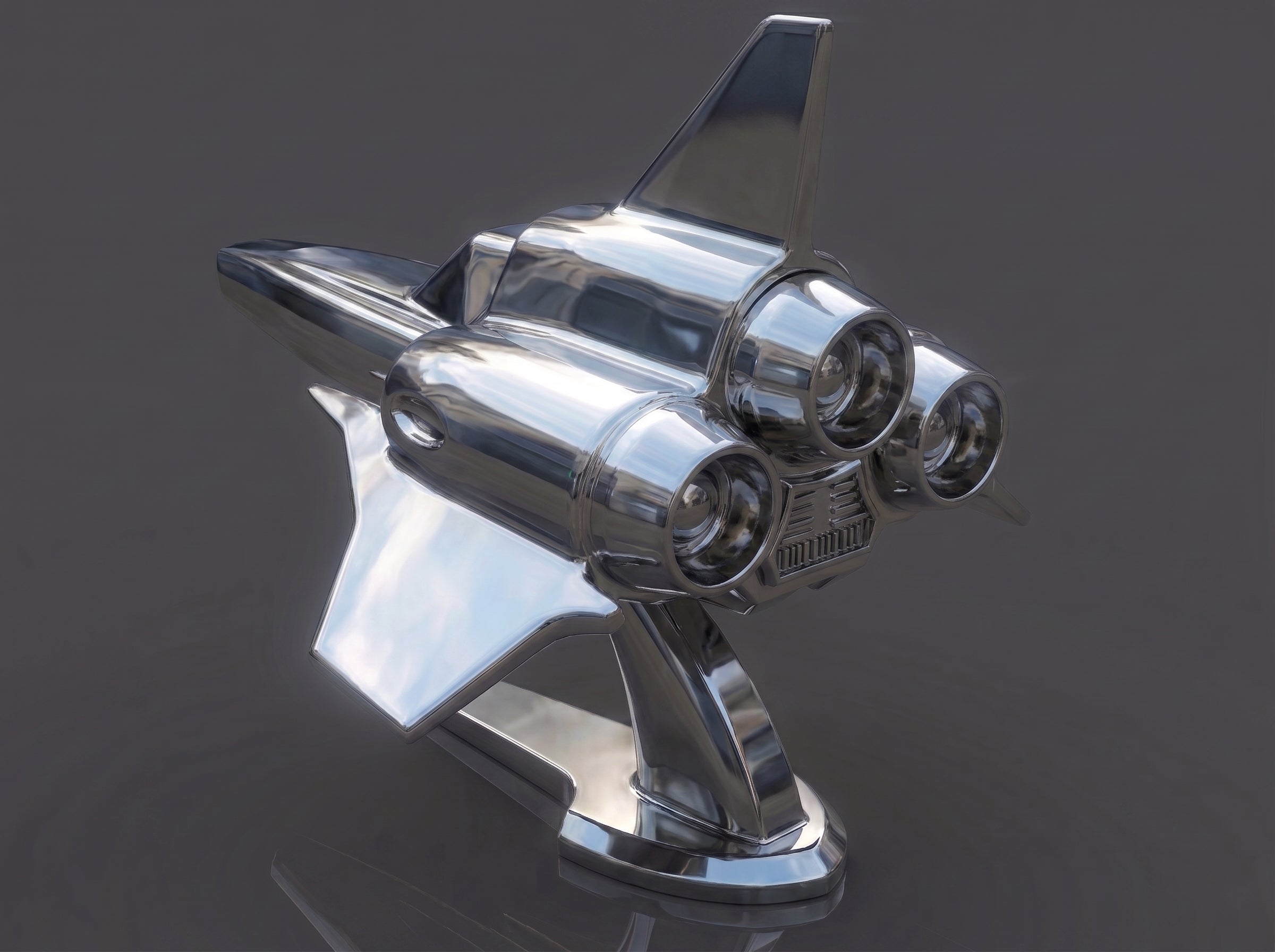 PREORDER Custom Colonial Viper Car Hood Ornament Statuette Silver Matte Chrome