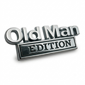 Old Man Edition Chrome Emblem - Novelty Car/Golf Cart Badge