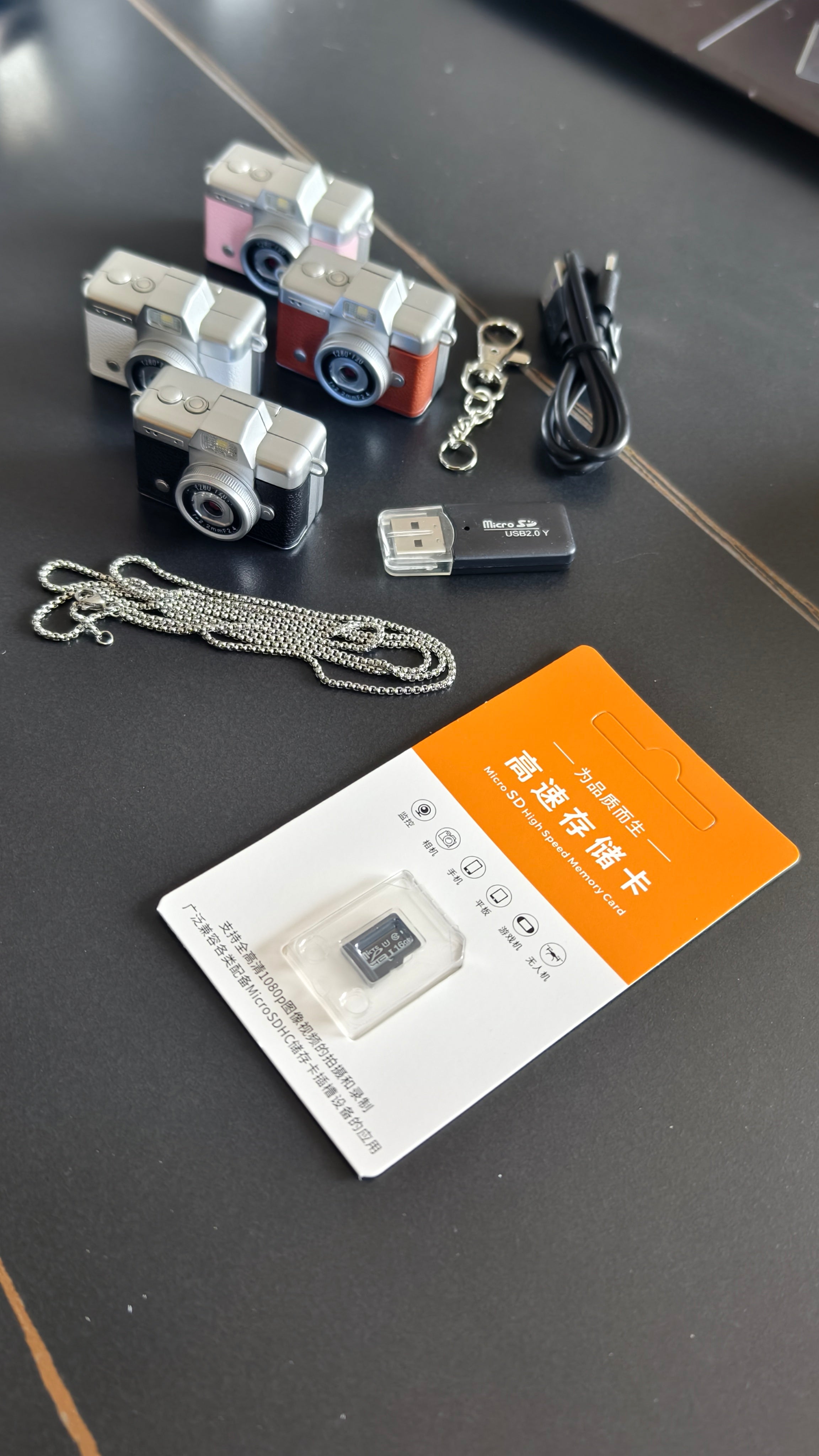 Mini Digital Selfie Camera with Flip Screen 1080P HD, Retro Keychain Camera