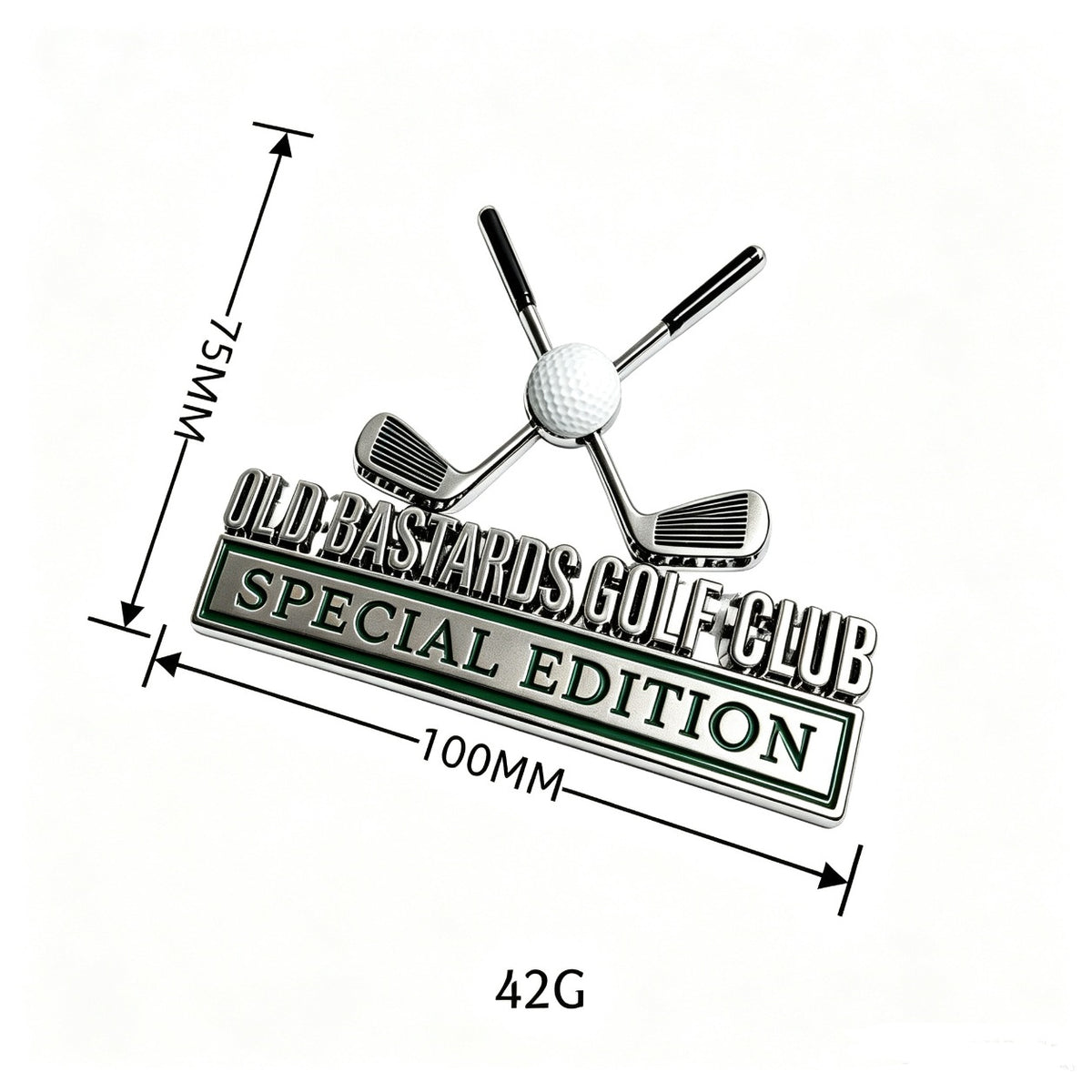 Old Bastards Golf Club Special Edition Chrome Emblem - Novelty Car/Golf Cart Badge