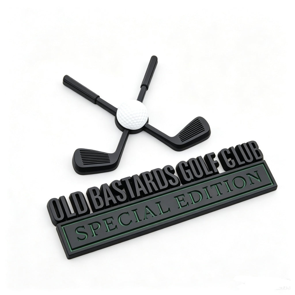 Old Bastards Golf Club Special Edition Chrome Emblem - Novelty Car/Golf Cart Badge