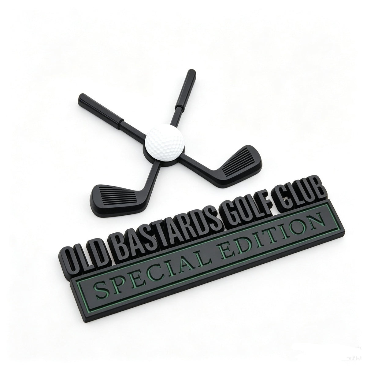Old Bastards Golf Club Special Edition Chrome Emblem - Novelty Car/Golf Cart Badge