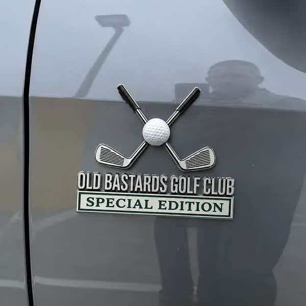 Old Bastards Golf Club Special Edition Chrome Emblem - Novelty Car/Golf Cart Badge