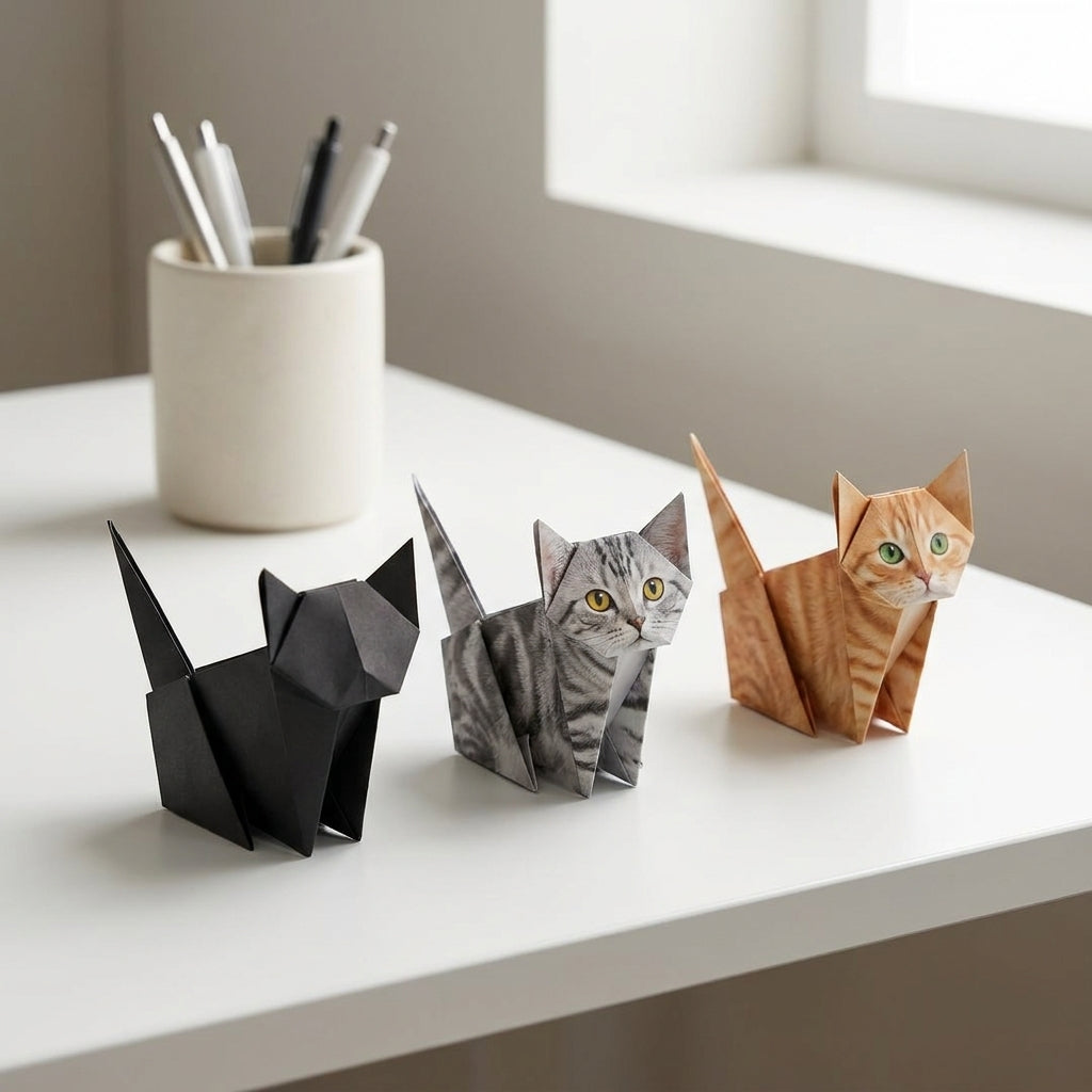 Set of 50 Origami Dogs or Cats- Fold Your Own Preprinted Paper Pet
