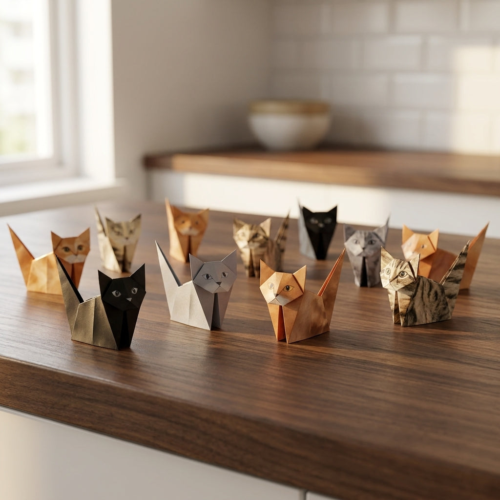 Set of 50 Origami Dogs or Cats- Fold Your Own Preprinted Paper Pet