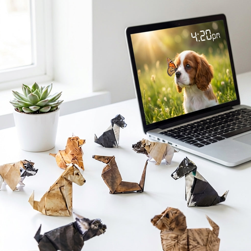 Set of 50 Origami Dogs or Cats- Fold Your Own Preprinted Paper Pet