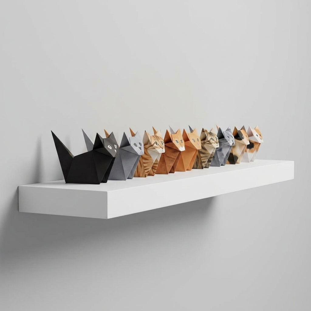 Set of 50 Origami Dogs or Cats- Fold Your Own Preprinted Paper Pet
