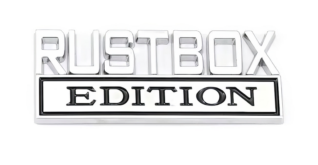 Rust Box Edition Custom Chrome Emblem - Novelty Car/Golf Cart Badge
