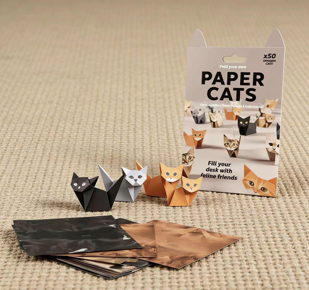 Set of 50 Origami Dogs or Cats- Fold Your Own Preprinted Paper Pet