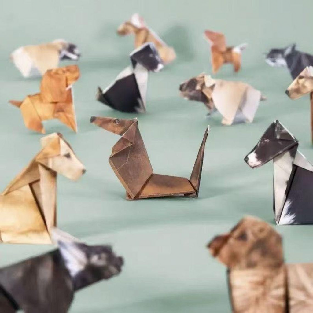 Set of 50 Origami Dogs or Cats- Fold Your Own Preprinted Paper Pet