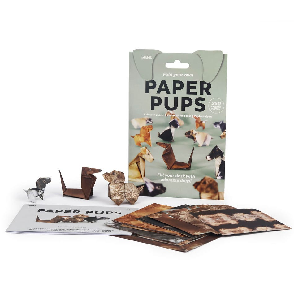 Set of 50 Origami Dogs or Cats- Fold Your Own Preprinted Paper Pet