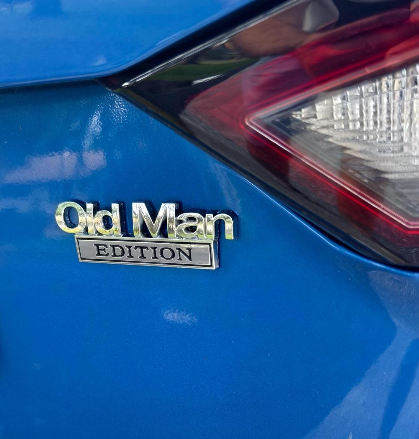 Old Man Edition Chrome Emblem - Novelty Car/Golf Cart Badge Ships from China