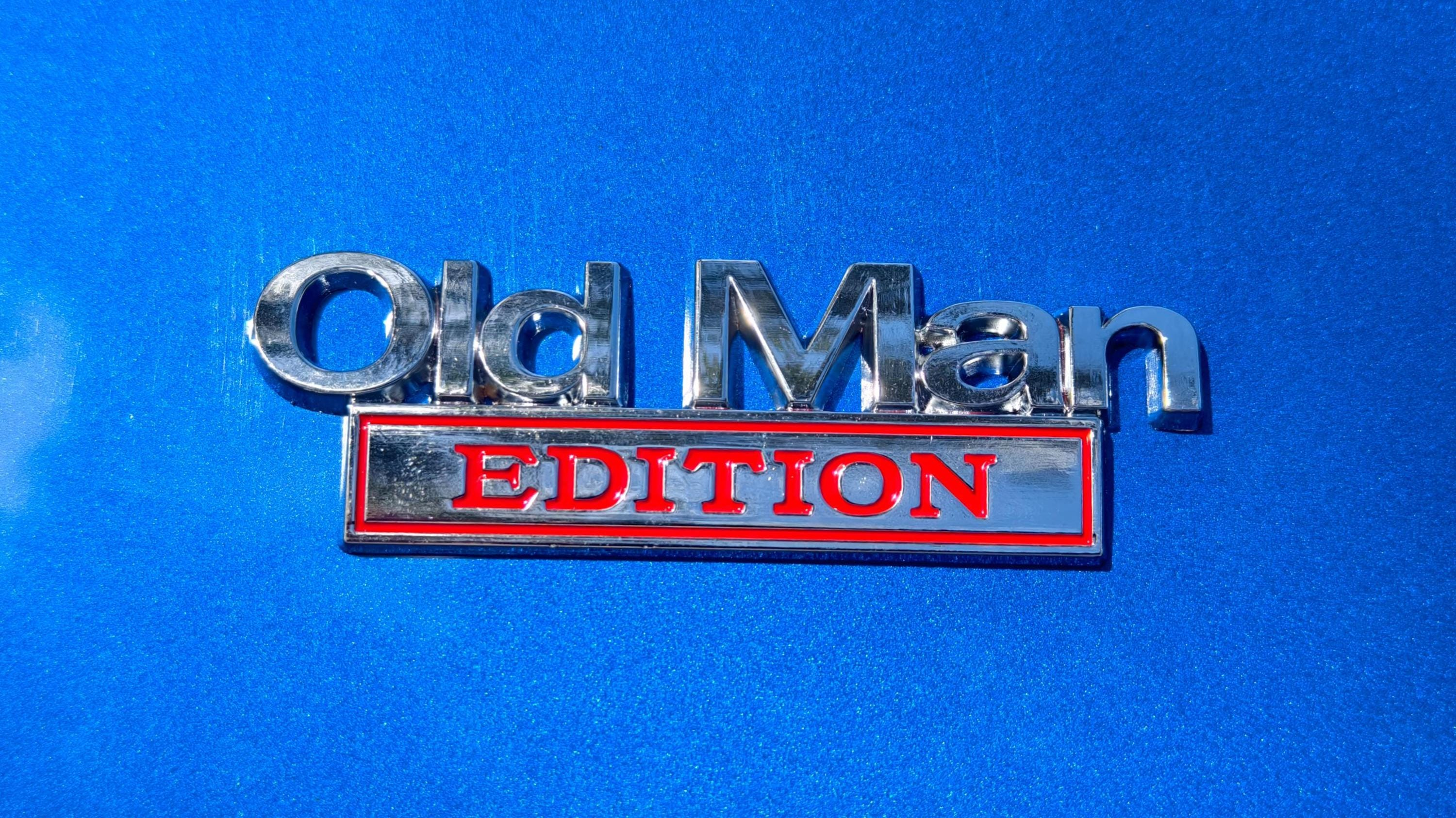 Old Man Edition Chrome Emblem - Novelty Car/Golf Cart Badge