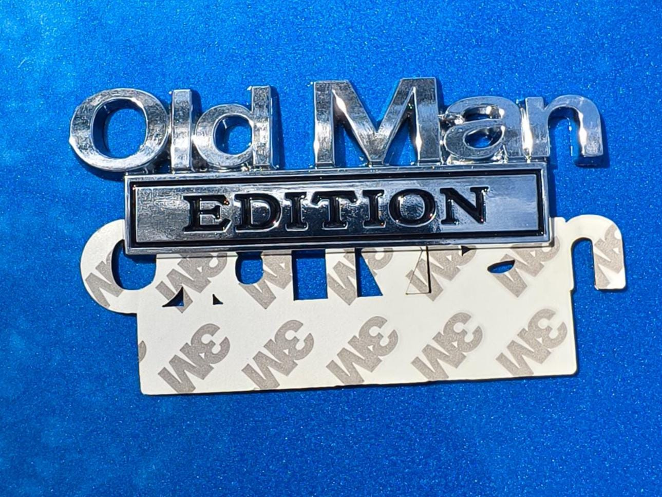 Old Man Edition Chrome Emblem - Novelty Car/Golf Cart Badge