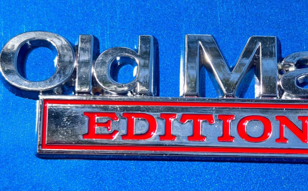 Old Man Edition Chrome Emblem - Novelty Car/Golf Cart Badge