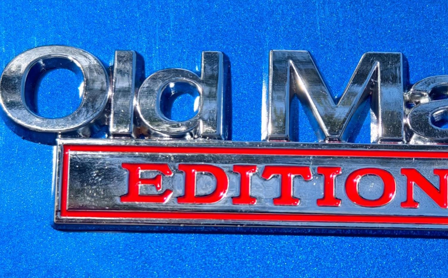 Old Man Edition Chrome Emblem - Novelty Car/Golf Cart Badge