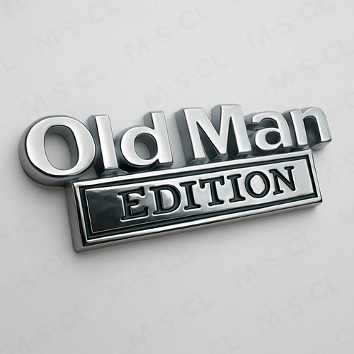 Old Man Edition Chrome Emblem - Novelty Car/Golf Cart Badge Ships from China