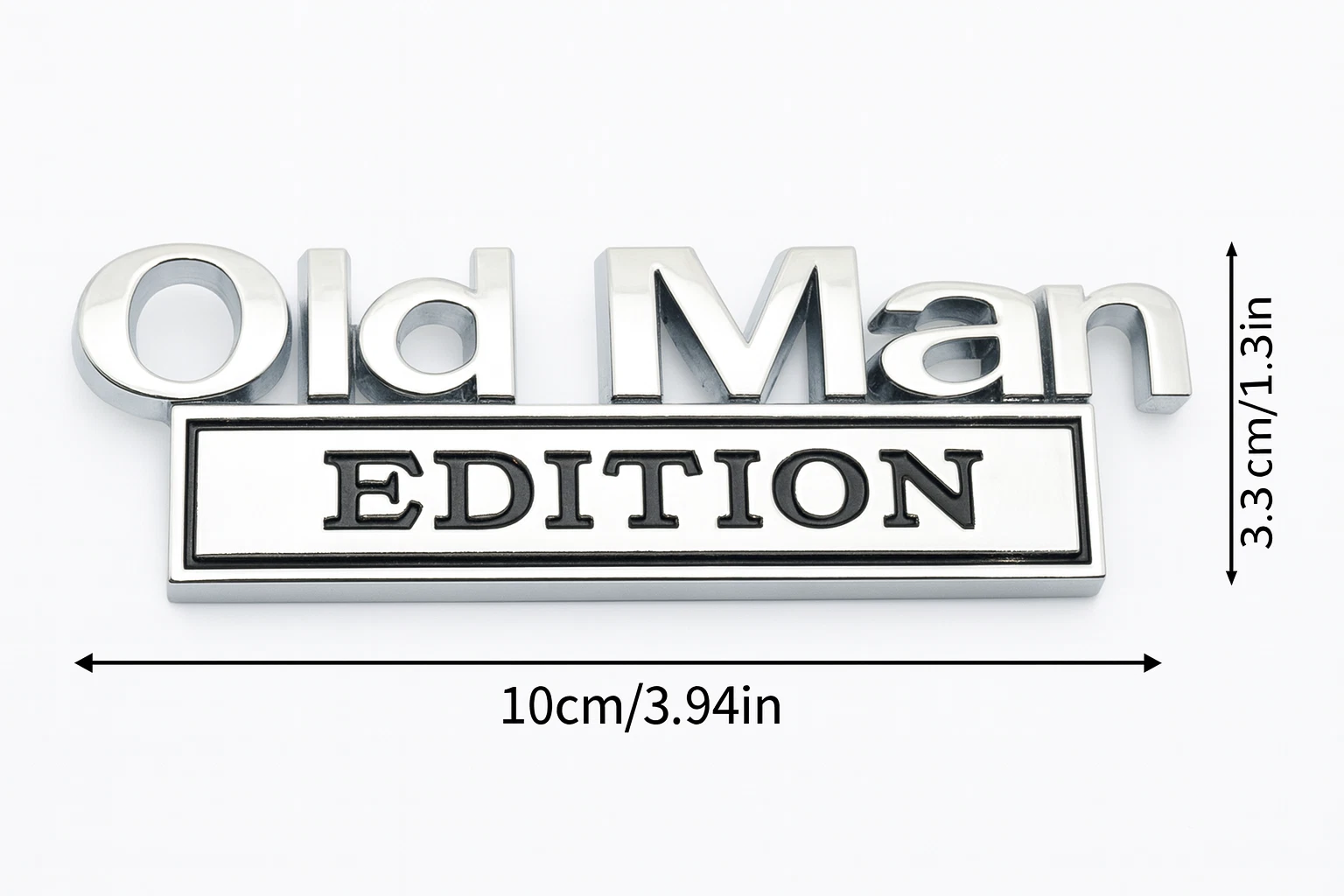 Old Man Edition Chrome Emblem - Novelty Car/Golf Cart Badge