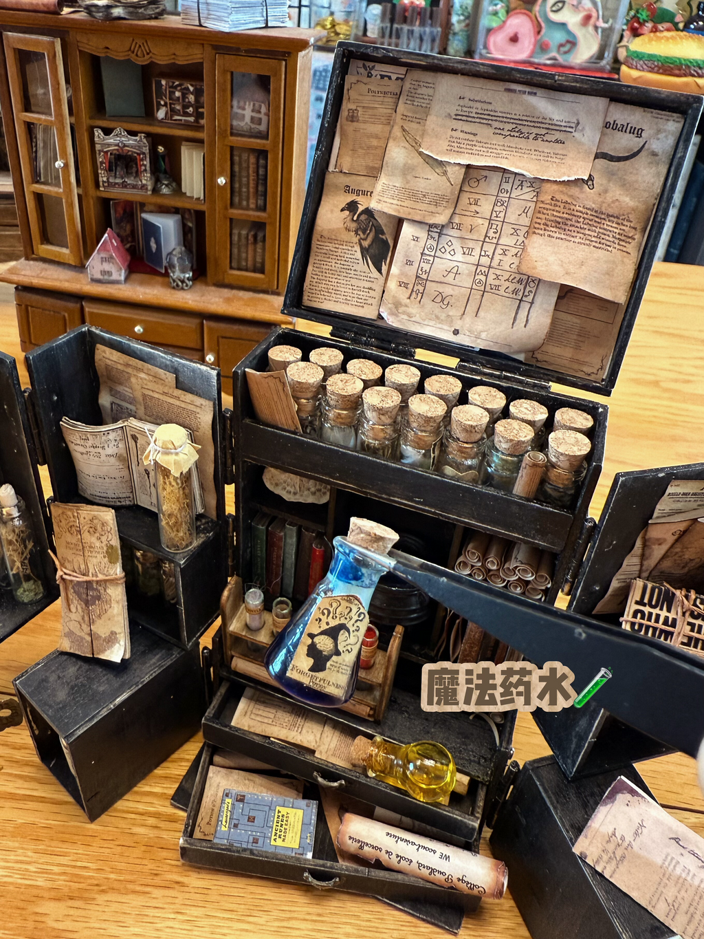 Harry Potter's Potions Cabinet Ultra-Detailed Miniature Closable Travel Apothecary Cabinet DIY Kit