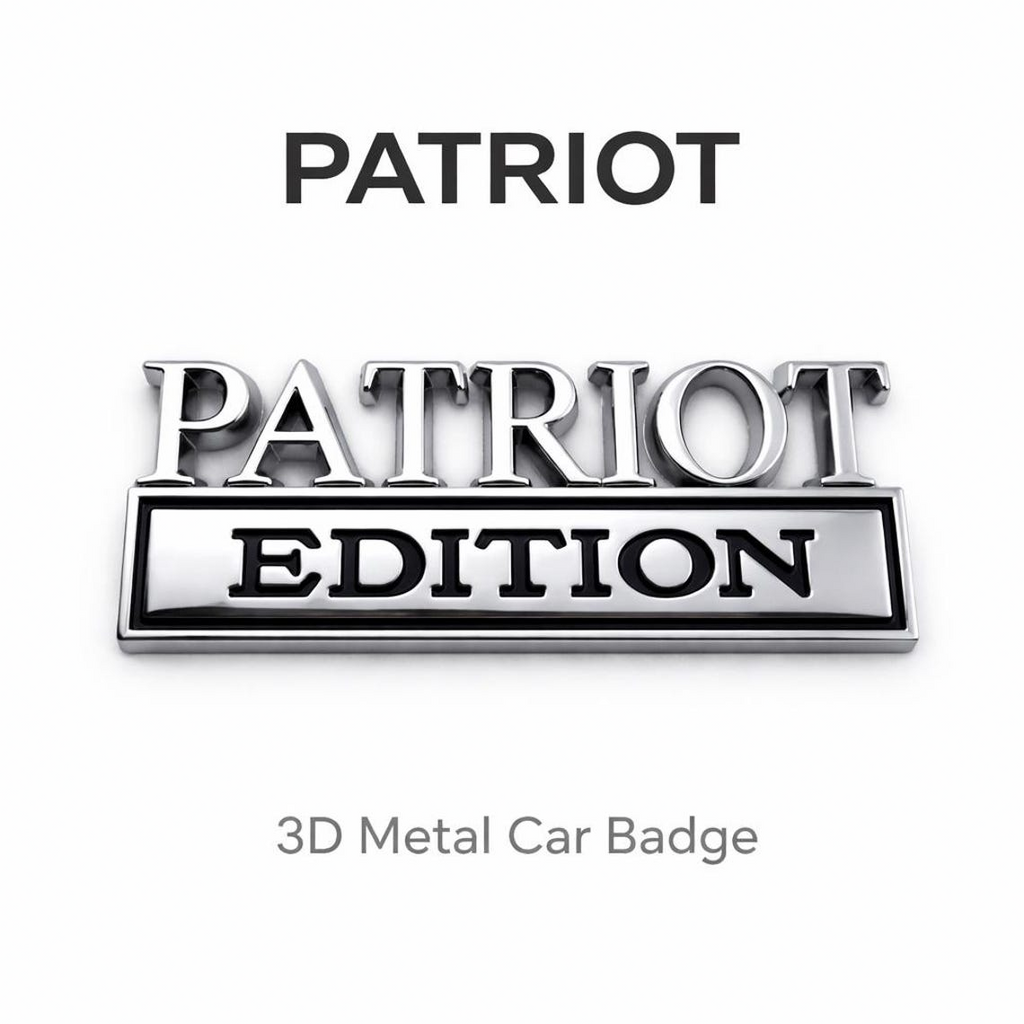 Patriot Edition Chrome Emblem - Novelty Car/Golf Cart Badge