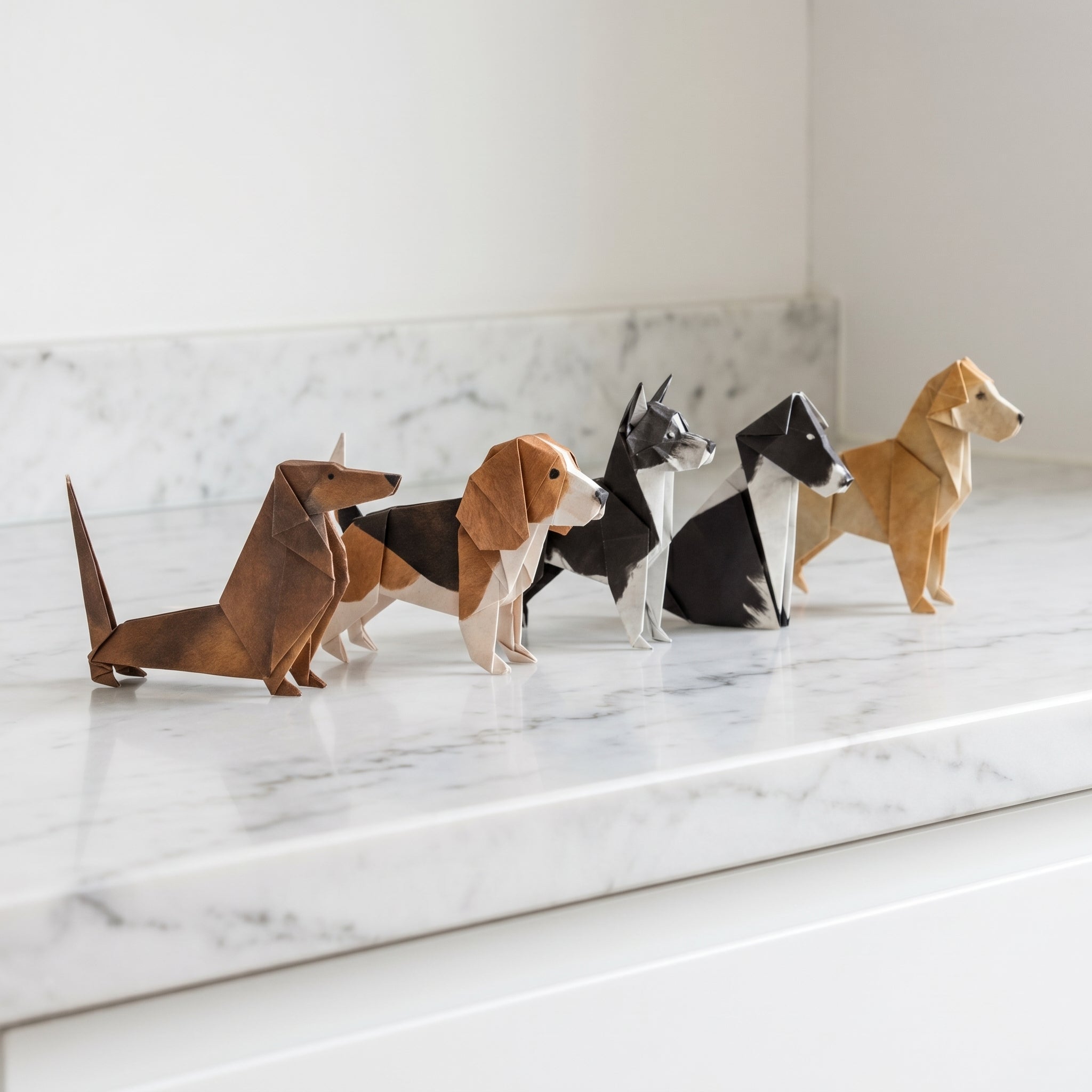 Set of 50 Origami Dogs or Cats- Fold Your Own Preprinted Paper Pet