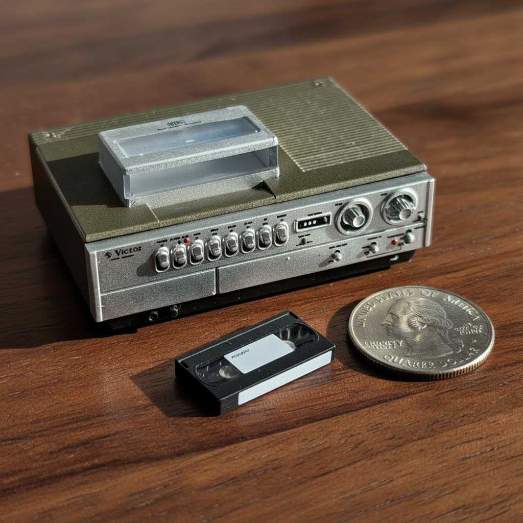 Miniature VHS VCR Retro Top Loading 80s JVC  Panasonic