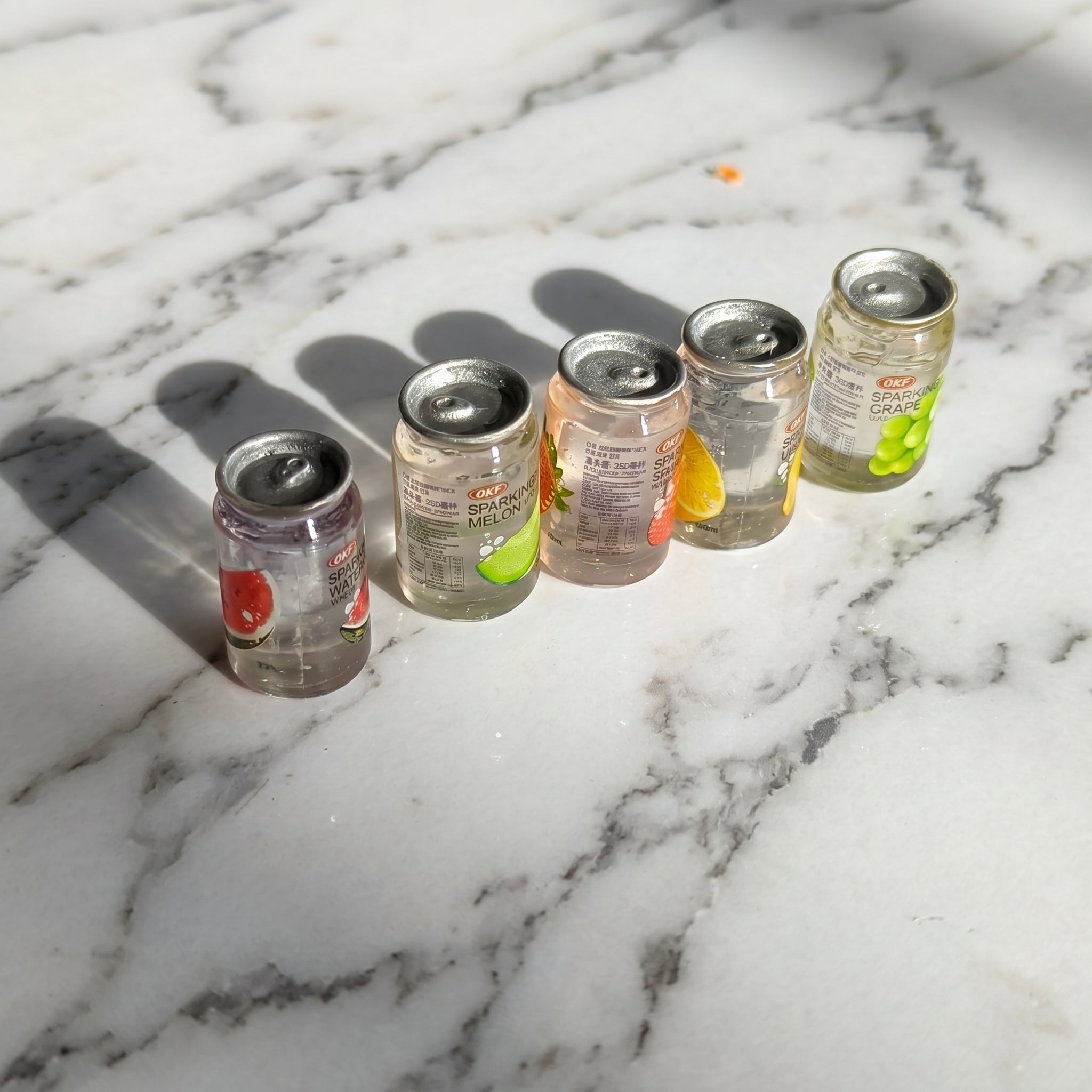 Ultra Realistic Miniature Canned Sparkling Water: 5-Piece Refreshment Set