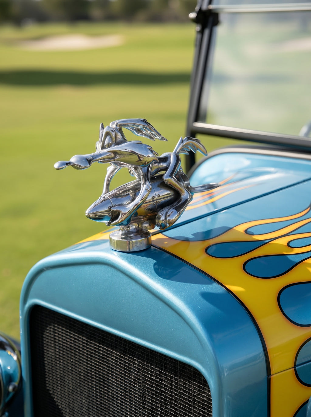 Wile E. Coyote Rocket Hood Ornament – Matte Silver Finish Looney Toons -ACME Inspired Car Mascot – Custom Hot Rod, Rat Rod, Golf Cart, Boat, Truck Exterior Accessory