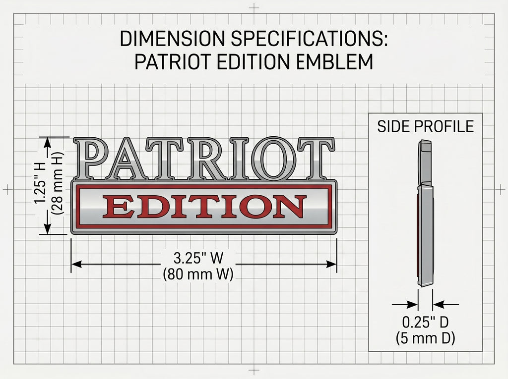 Patriot Edition Chrome Emblem - Novelty Car/Golf Cart Badge