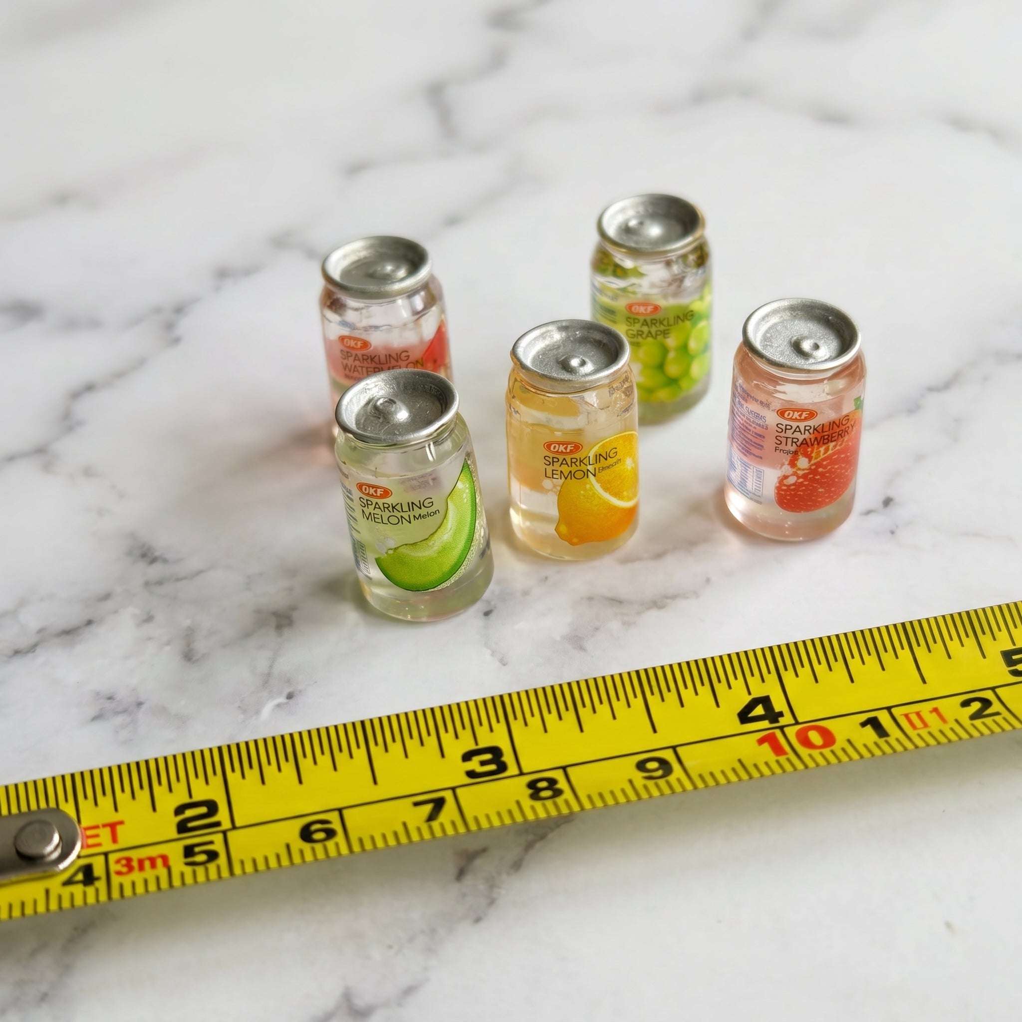 Ultra Realistic Miniature Canned Sparkling Water: 5-Piece Refreshment Set