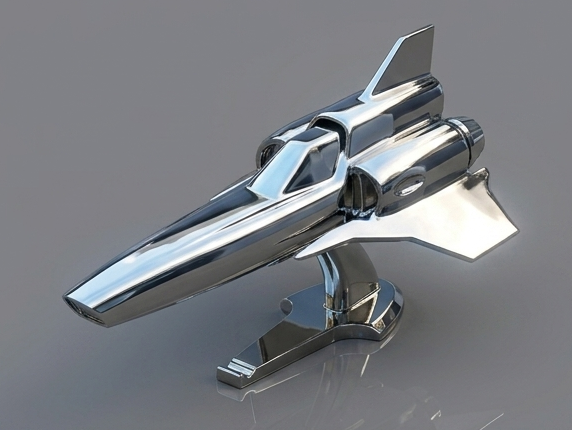 PREORDER Custom Colonial Viper Car Hood Ornament Statuette Silver Matte Chrome