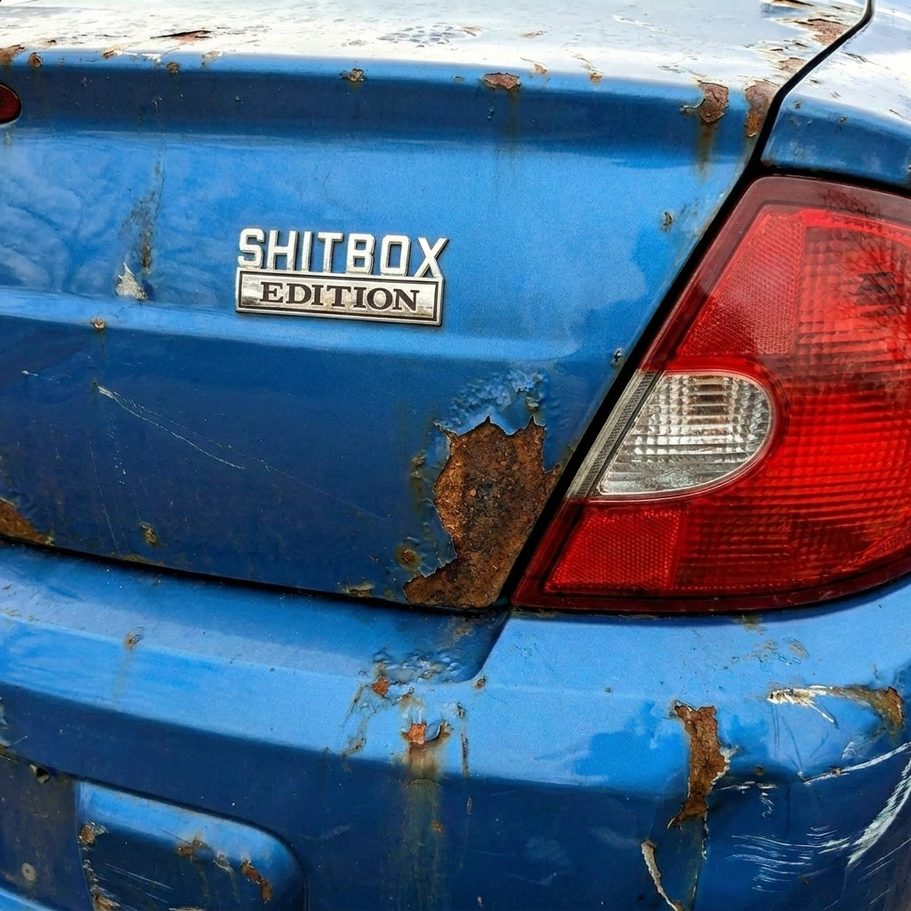 Shit Box Edition Chrome Emblem - Novelty Car/Golf Cart/Boat Emblem