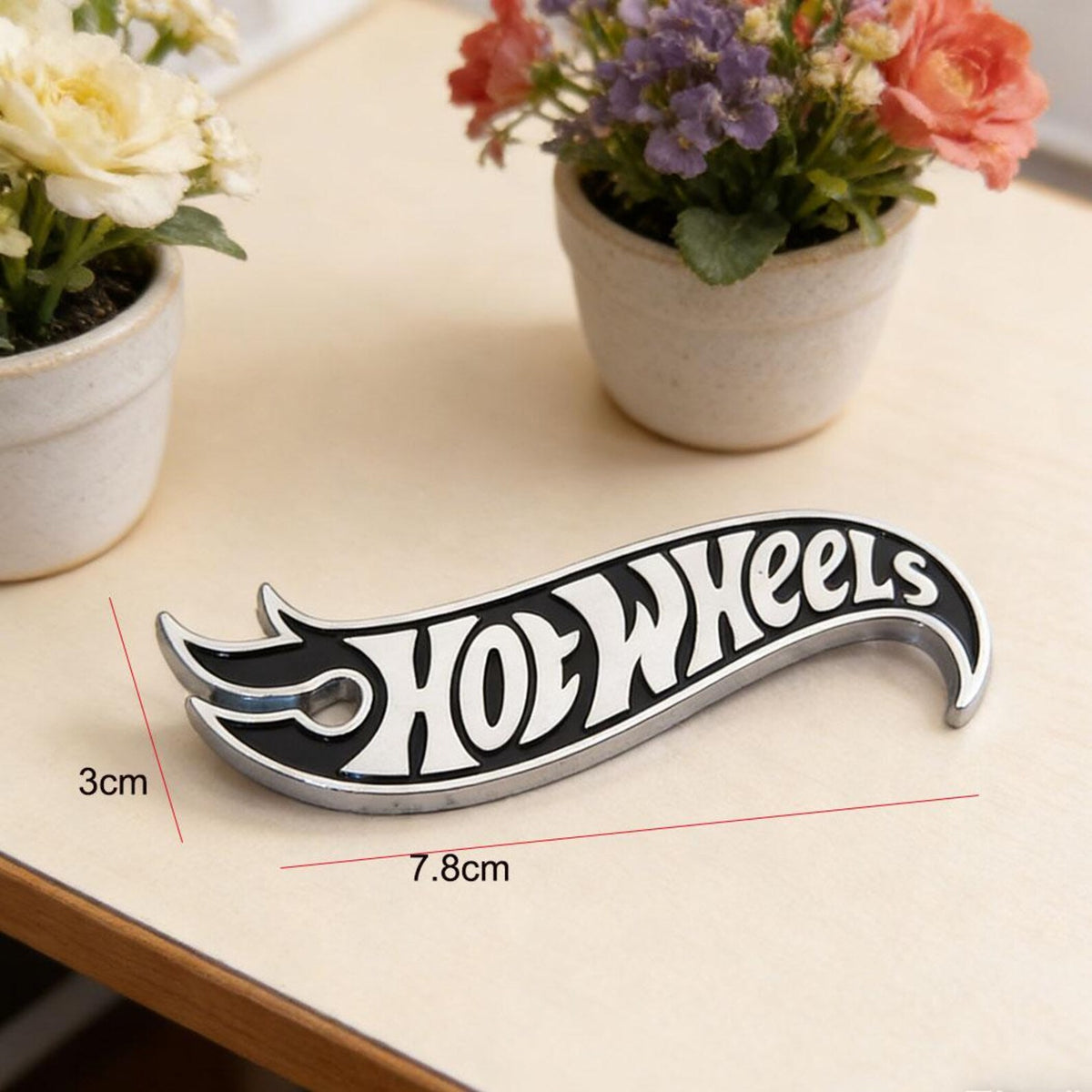 Hot Wheels Chrome Emblem  Novelty Car Golf Cart Badge