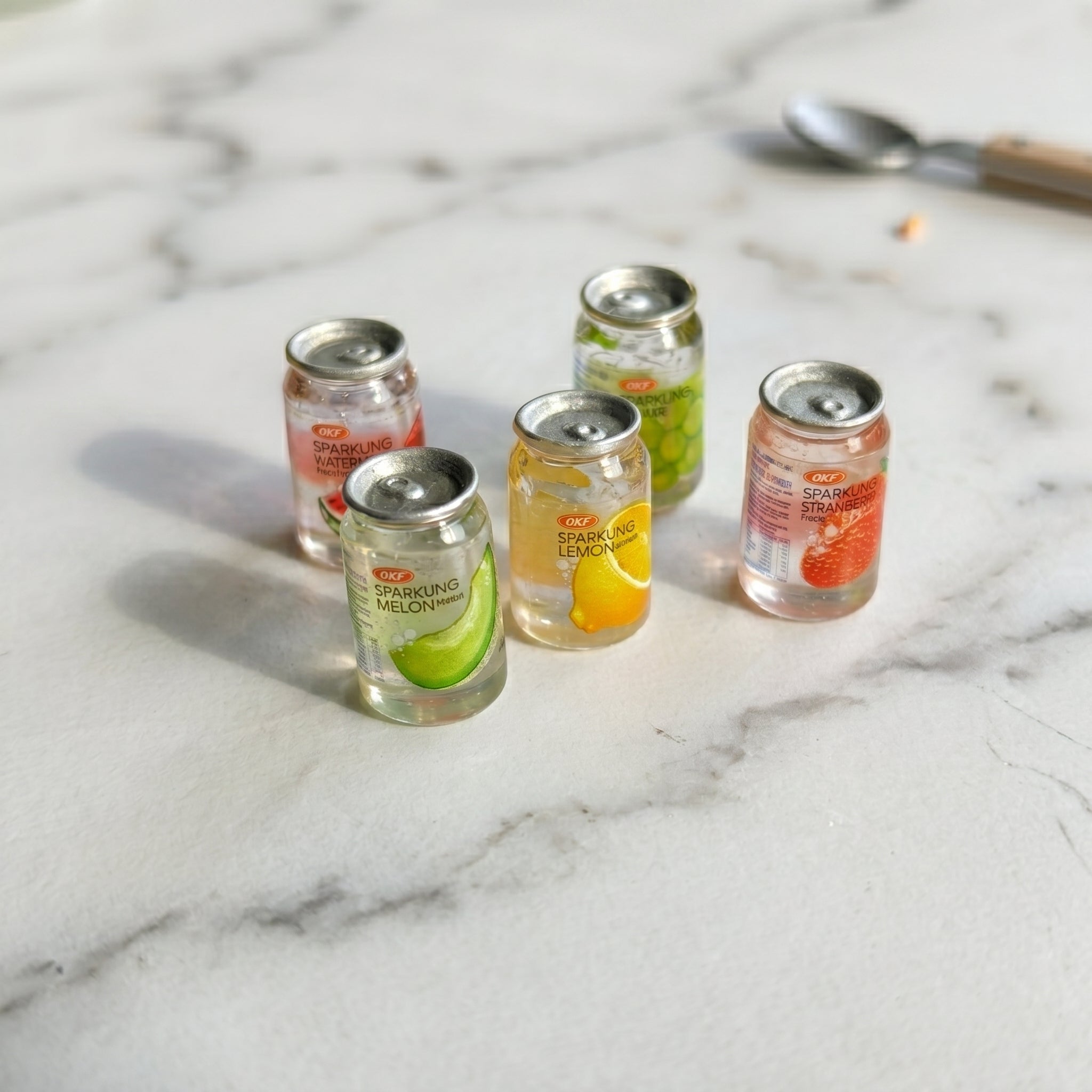 Ultra Realistic Miniature Canned Sparkling Water: 5-Piece Refreshment Set