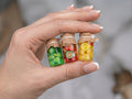 Dollhouse Miniature Canned Fruit Jars Miniature Pickling Bottles Set of 3