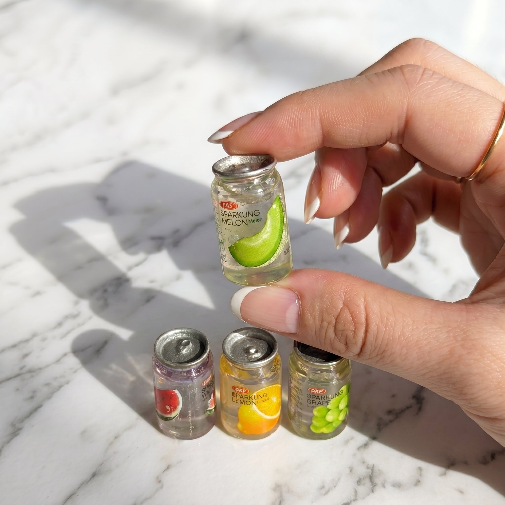Ultra Realistic Miniature Canned Sparkling Water: 5-Piece Refreshment Set