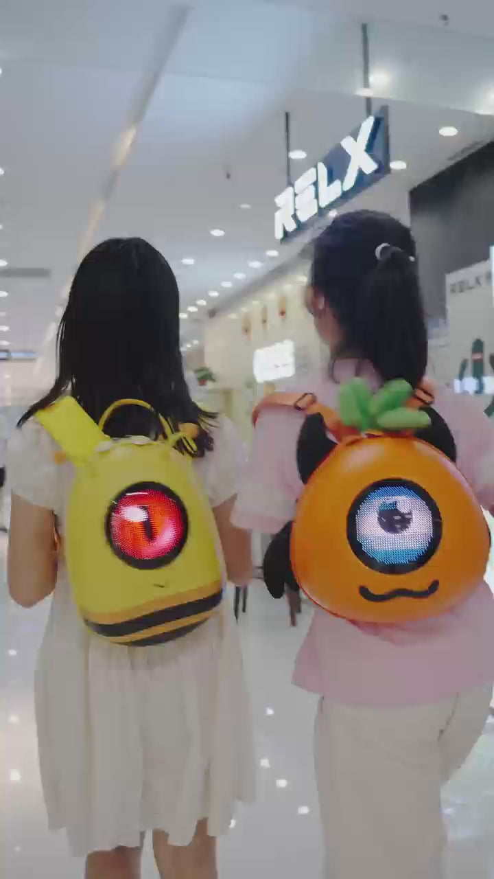 Girls Cute Bug Shaped LED Smart Display Backpack - Programmable Pixel Art Bag