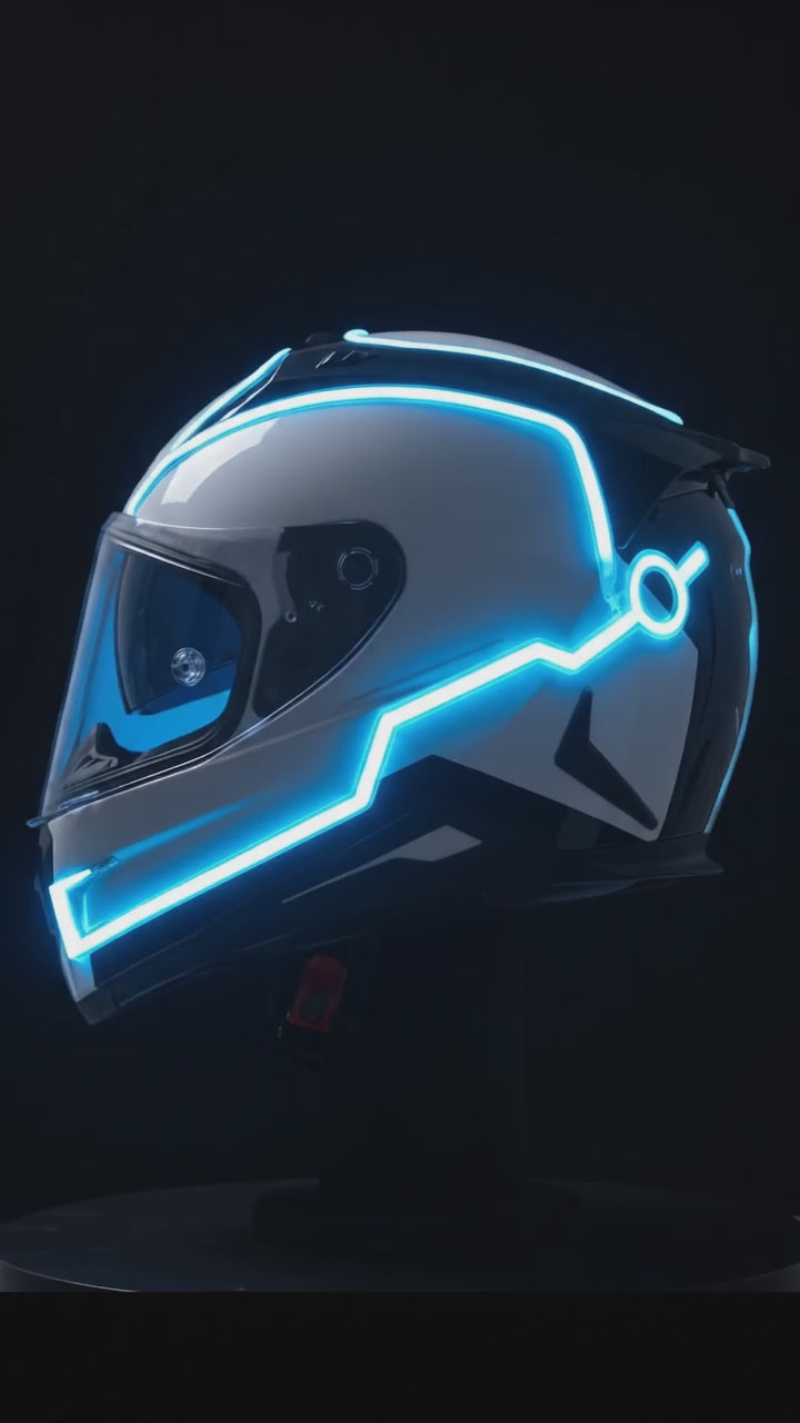 Universal EL Cold Light Strip Kit for Helmets, Vehicles, Costumes and Models– 4 Mode Waterproof Neon LED Safety Tape – 9 Colors