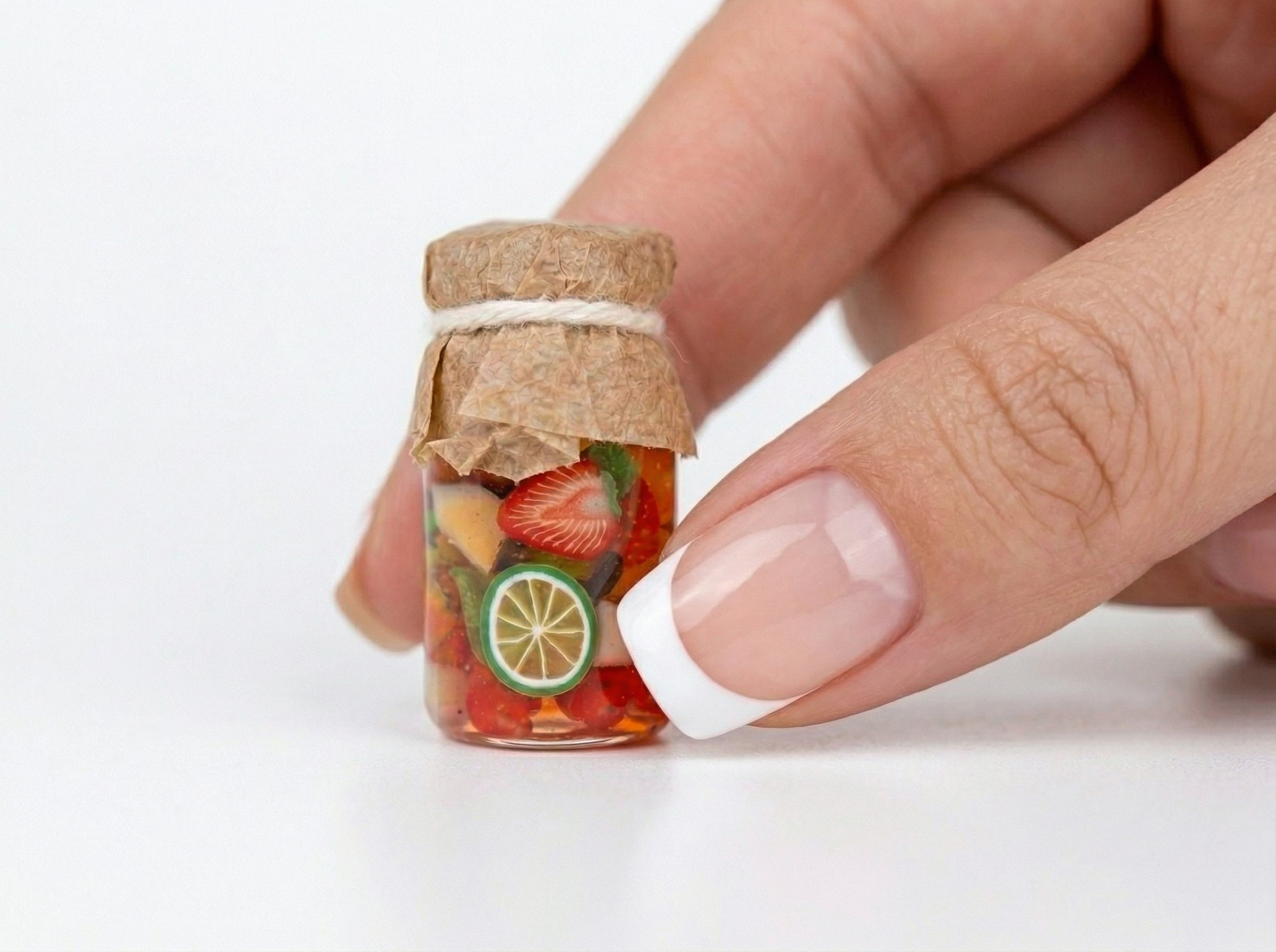 Dollhouse Miniature Canned Fruit Jars Miniature Pickling Bottles Set of 3